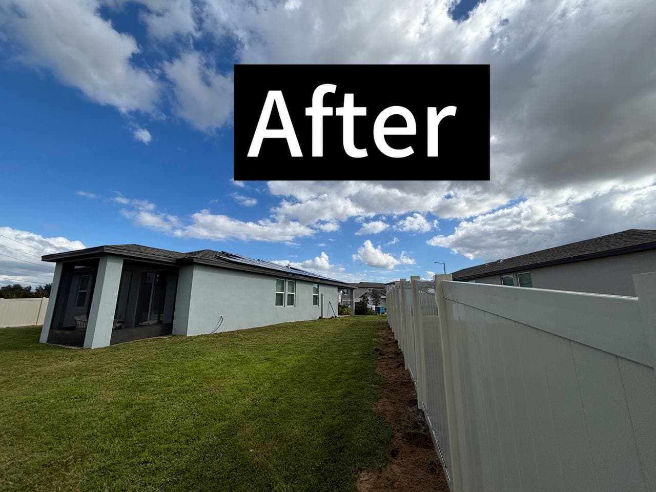 After fence installation